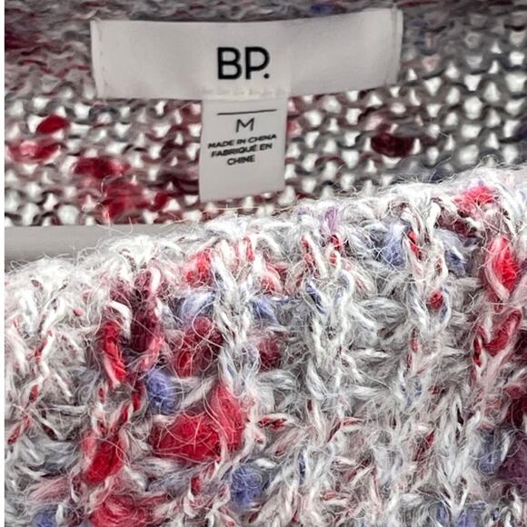 BP SZ M cowl neck gray multi color knit pullover sweater NWT B28 - Picture 3 of 8